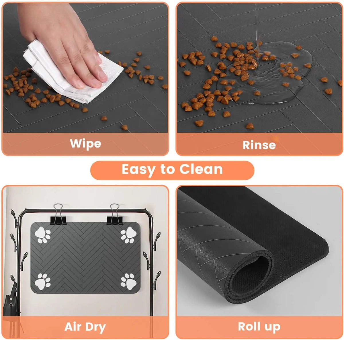 Tapis de gamelle absorbant pour chien et chat