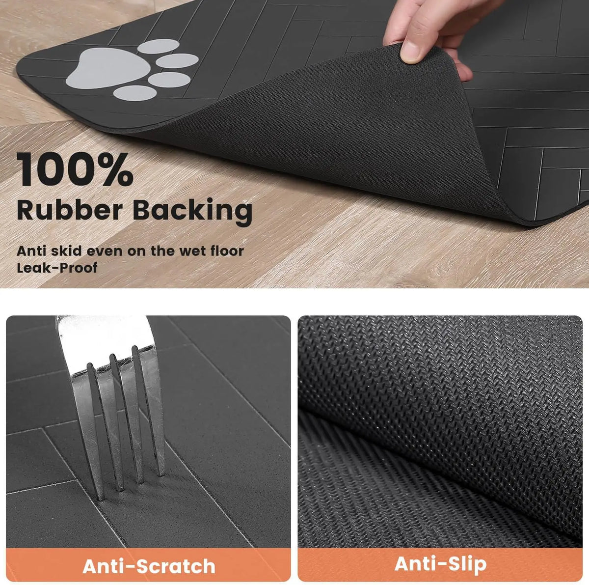Tapis de gamelle absorbant pour chien et chat