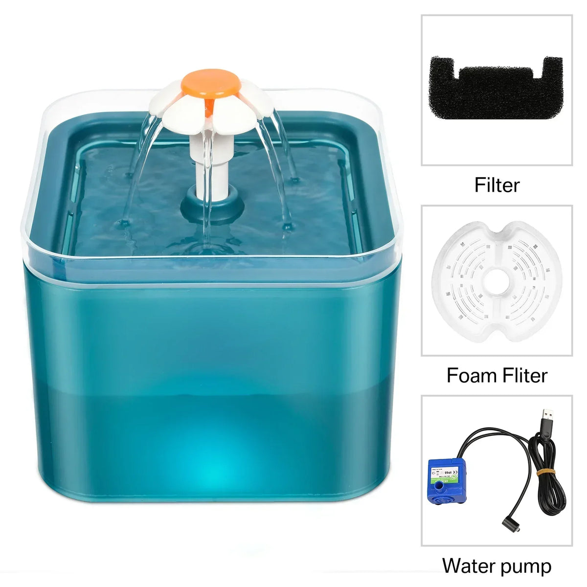 Fontaine à eau pour chat et petit chien - 2L/67oz