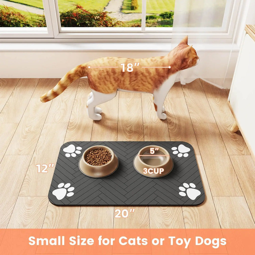 Tapis de gamelle absorbant pour chien et chat