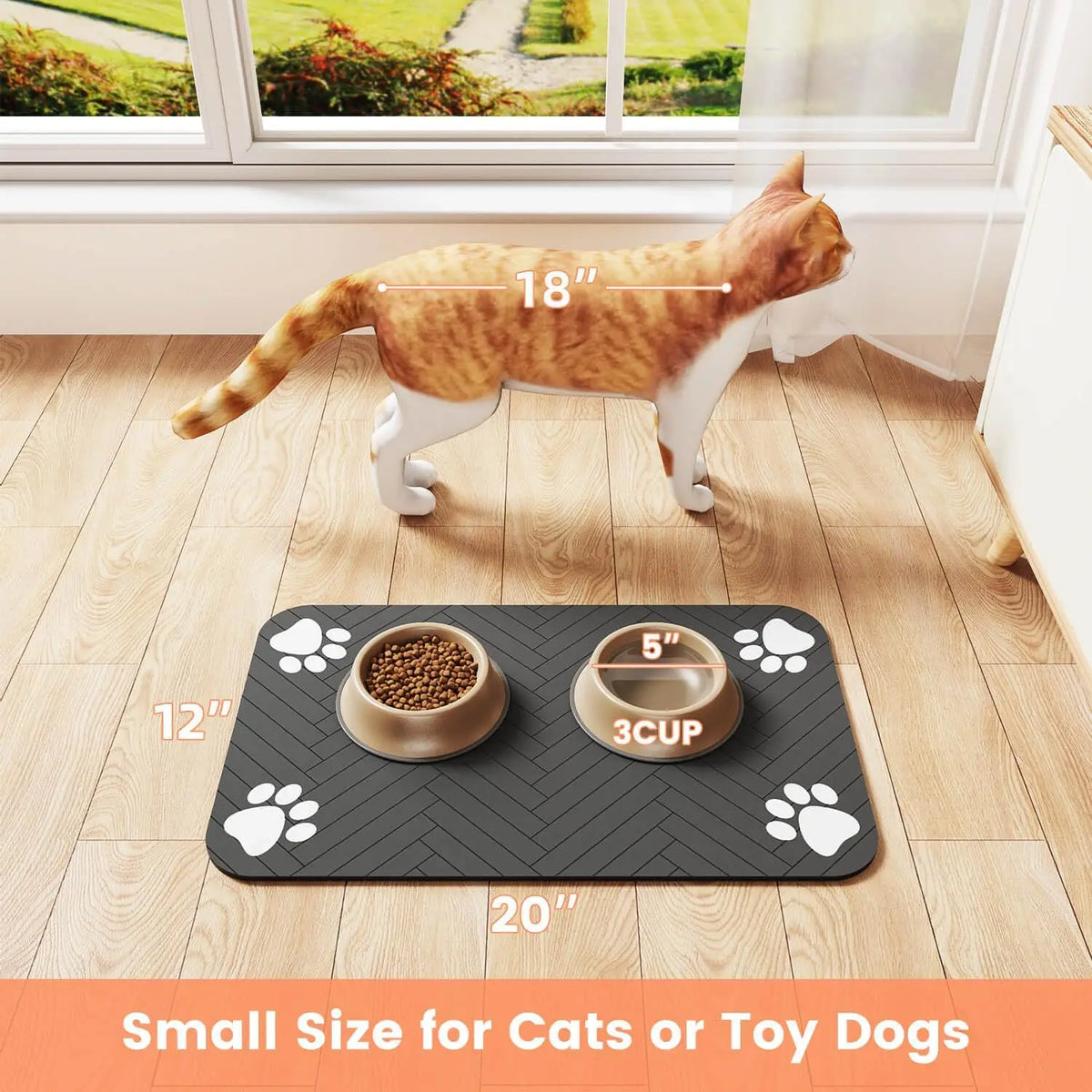 Tapis de gamelle absorbant pour chien et chat