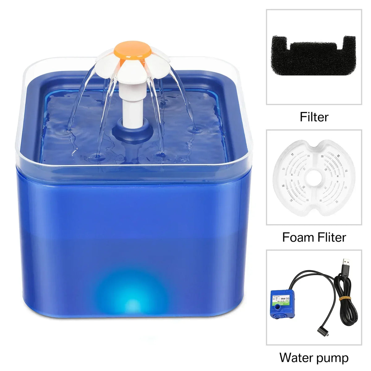Fontaine à eau pour chat et petit chien - 2L/67oz