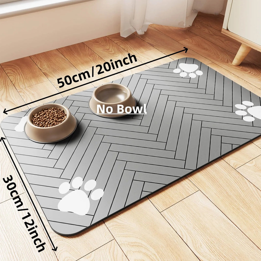 Tapis de gamelle absorbant pour chien et chat