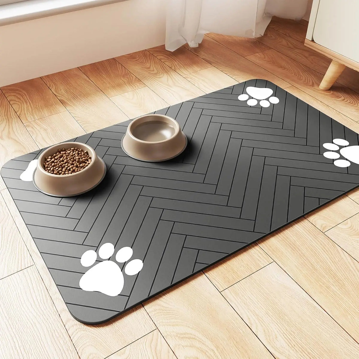 Tapis de gamelle absorbant pour chien et chat