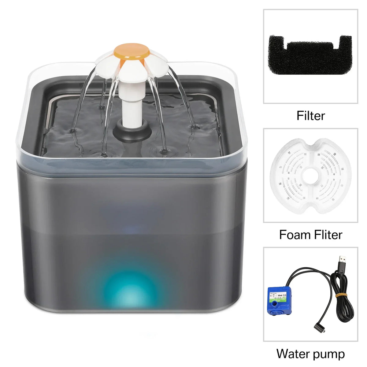 Fontaine à eau pour chat et petit chien - 2L/67oz