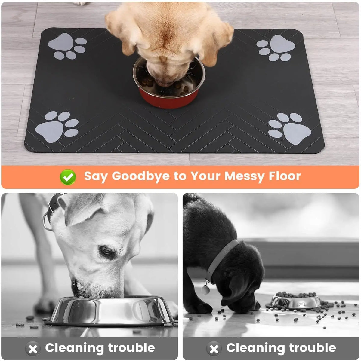Tapis de gamelle absorbant pour chien et chat